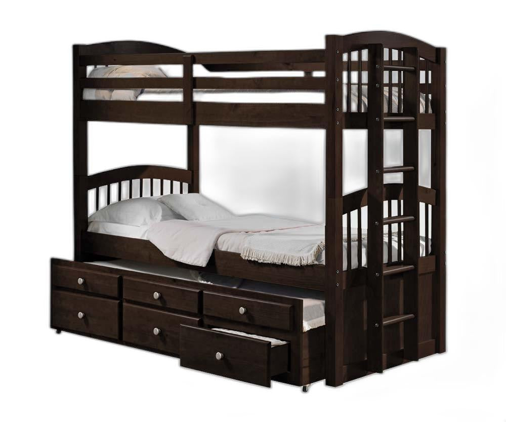 80inches X 41inches X 71inches Espresso Twin Over Twin Bunk Bed And